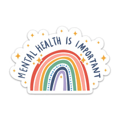 Mental Health Awareness Stickers - Rainbow Heart Vinyl Decals (3-Pack)