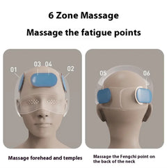 Head and Eye Massager with Heat - Rechargeable Stress Relief Device for Migraines & Eye Strain