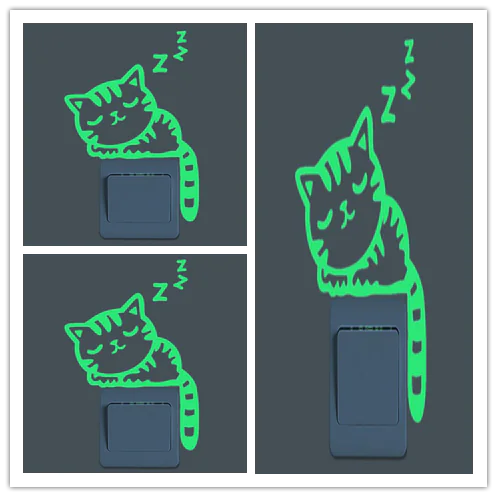Glow-in-the-Dark Wall Stickers & Light Switch Decor - Luminous PVC Decorative Stickers