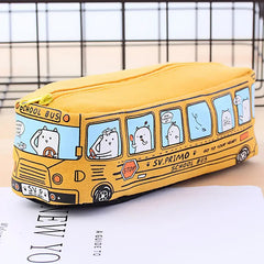 Creative Cartoon Bus Pencil Case - Large Capacity & Durable Design for Students