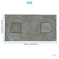 Super Absorbent Dog Bathrobe Towel - Quick Dry Microfiber Pet Bath Towel
