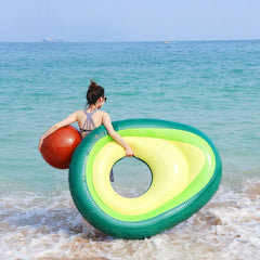 Giant Inflatable Avocado Pool Float - Premium Summer Pool Toy with Removable Pit