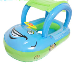 Kids Inflatable Car Float with Canopy | Pool Swimming Ring for Children