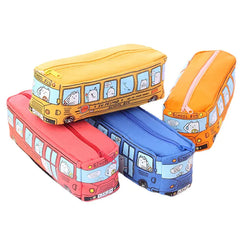 Creative Cartoon Bus Pencil Case - Large Capacity & Durable Design for Students