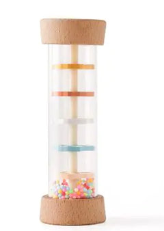 Wooden Baby Rattle - Hourglass Rain Music Sensory Toy for Infant Development